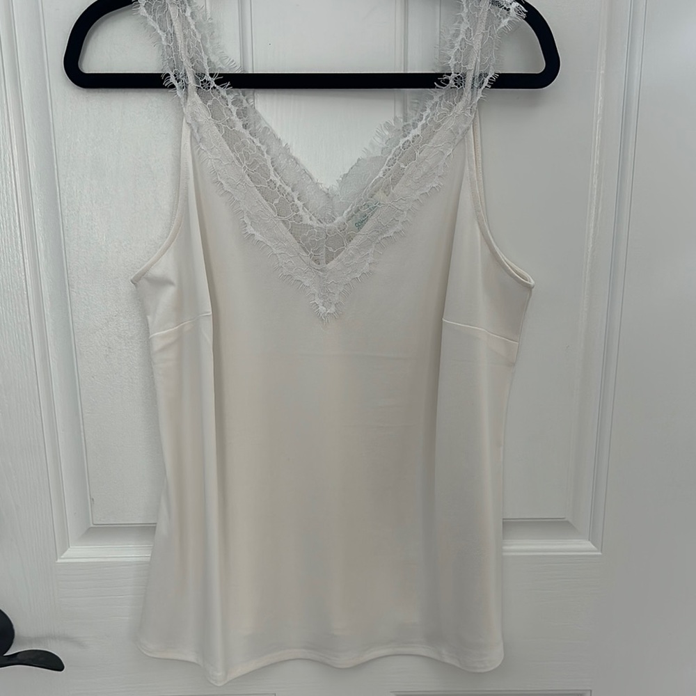 Grace & Lace Ivory Eyelash Cami tank